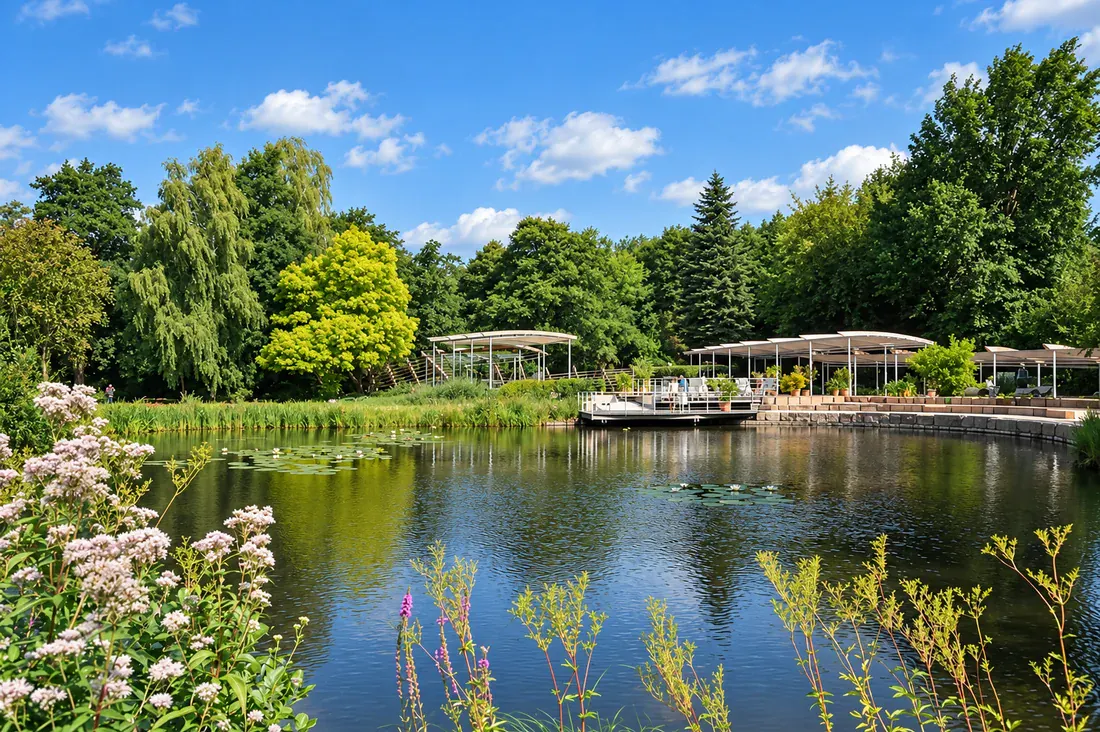 Kurpark Bad Bevensen mit Wegen und Grünflächen